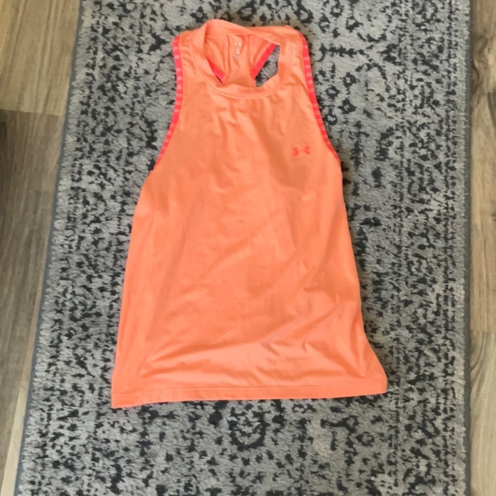 Orange under Armour razorback tank top